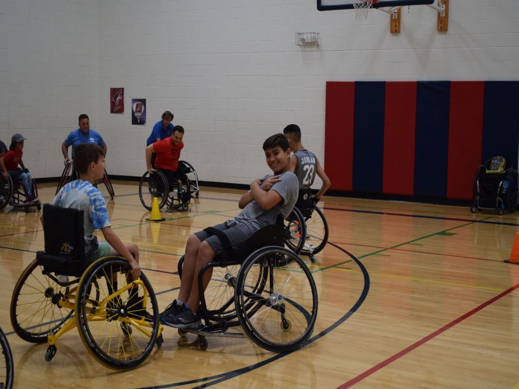 Boy Posing in Wheelchair